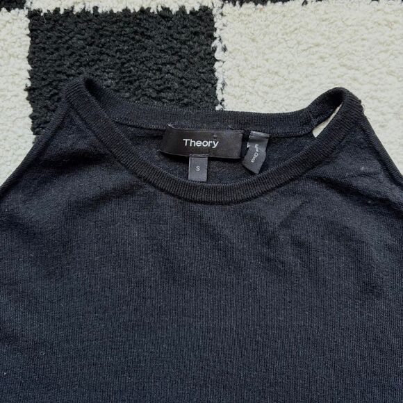 Theory Toleema Cold Shoulder Knit Sweater Top Black S - Picture 3 of 5